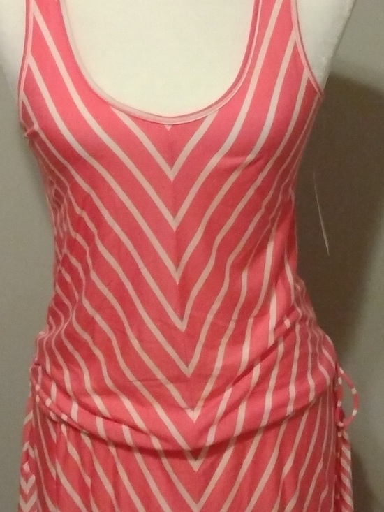 Dresses & Skirts - Women’s Coral Striped Scoop Neck Tank Top